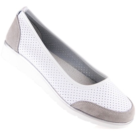 Women's openwork white leather ballerinas Filippo DP4524 2