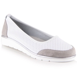 Women's openwork white leather ballerinas Filippo DP4524 1