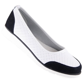 Women's openwork white leather ballerinas Filippo DP4524 1