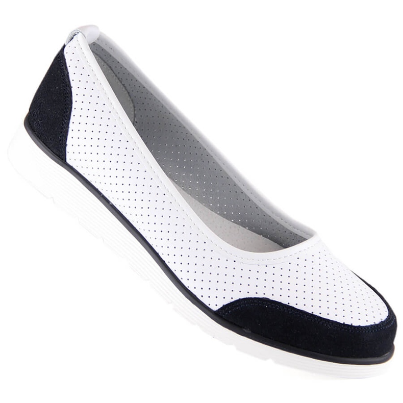 Women's openwork white leather ballerinas Filippo DP4524 1