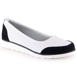 Women's openwork white leather ballerinas Filippo DP4524 2