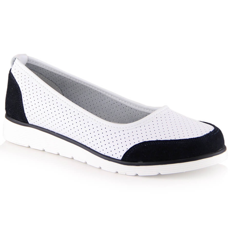 Women's openwork white leather ballerinas Filippo DP4524 2