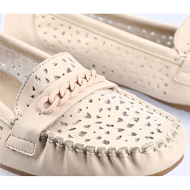 Comfortable openwork women's loafers Rieker 40068-60 beige 2