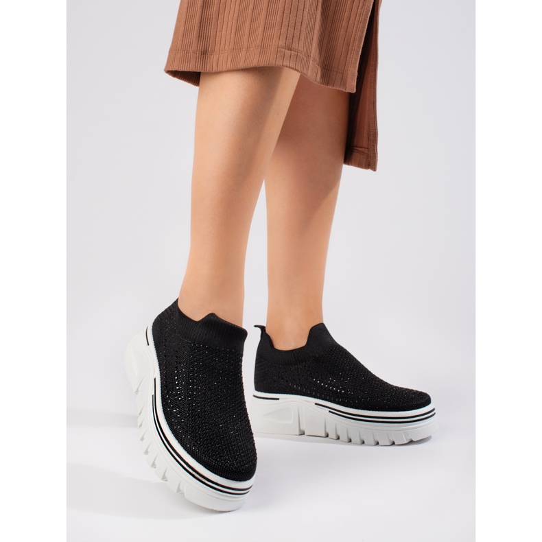 Textile black sports shoes with a thick sole from T.Sokolski 2