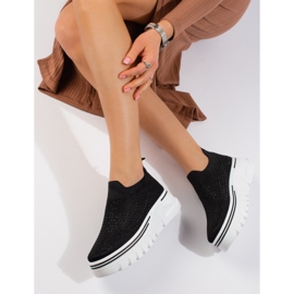Textile black sports shoes with a thick sole from T.Sokolski 1