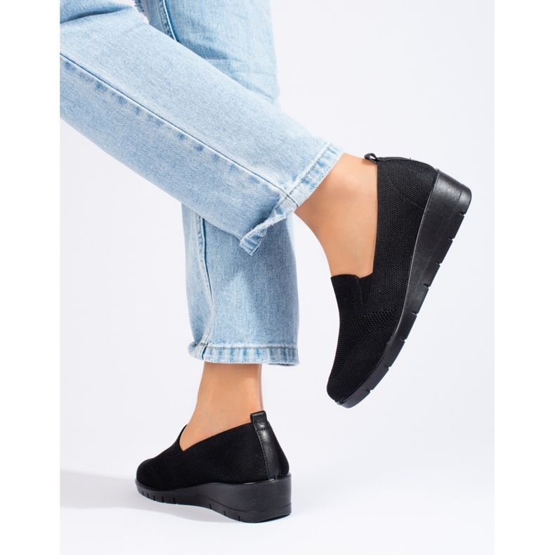 Black textile sports wedge shoes by T.Sokolski 1