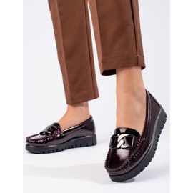 W. Potocki Lacquered women's loafers Potocki burgundy 2