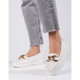 W. Potocki Moccasins on a thick sole with a chain Potocki white 1