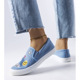 BM Sky blue sneakers with Giguère patches 1