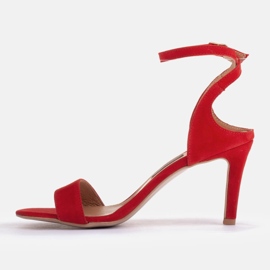 Marco Shoes Elegant sandals made of natural suede red 1