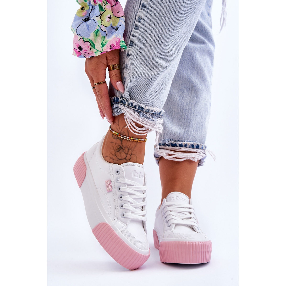 Lee cooper white sports top shoes