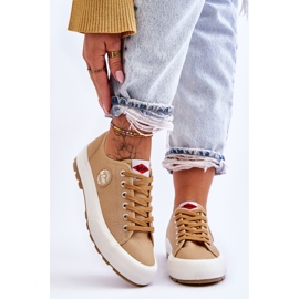 Women's Low Platform Sneakers Lee Cooper LCW-23-44-1655L Beige 1