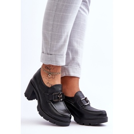 Lemar Elegant Brogues On A Heel With Black Harmell Decoration 1