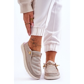 PM1 Women's Slip-on Canvas Sneakers Beige Kenza 1