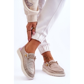PM1 Women's Slip-on Canvas Sneakers Beige Kenza 2