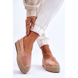 PM1 Espadrilles On Straw Platform Pink Highway 2