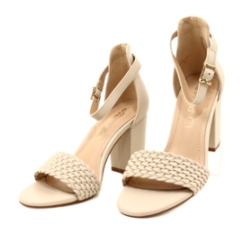 Evento Braided Heel Sandals Beige 23SD35-5945 3