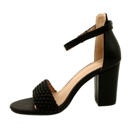 Evento Braided Heel Sandals Black 23SD35-5945 2