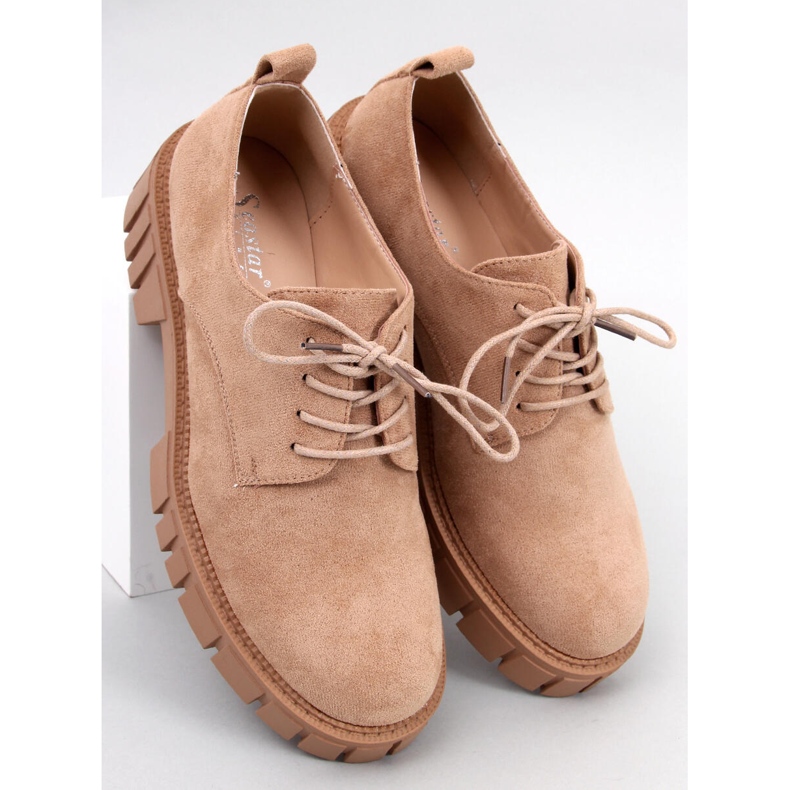 BM Amparo Khaki suede platform loafers beige 2