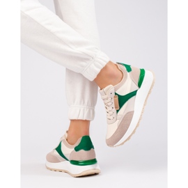 Women's beige high platform sports shoes from Shelovet 1