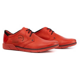 Polbut Men's leather shoes 2103 red 2