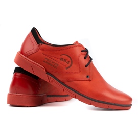 Polbut Men's leather shoes 2103 red 4