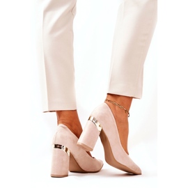 Lewski Shoes Suede Pumps Lewski 3117 Beige 1