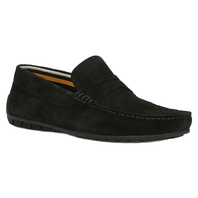Filippo Black men's moccasins, suede leather, MP921/23, black 8