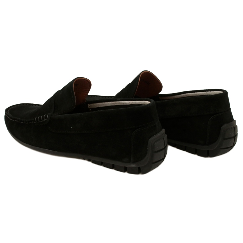 Filippo Black men's moccasins, suede leather, MP921/23, black 6