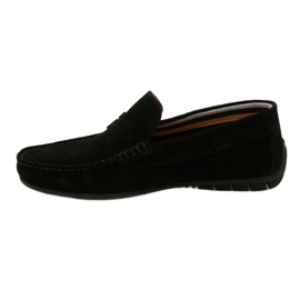 Filippo Black men's moccasins, suede leather, MP921/23, black 2