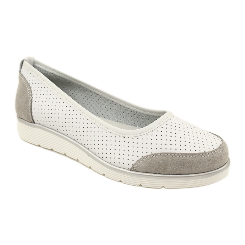 Women's openwork leather ballet flats Filippo Dp4524/23 white 1