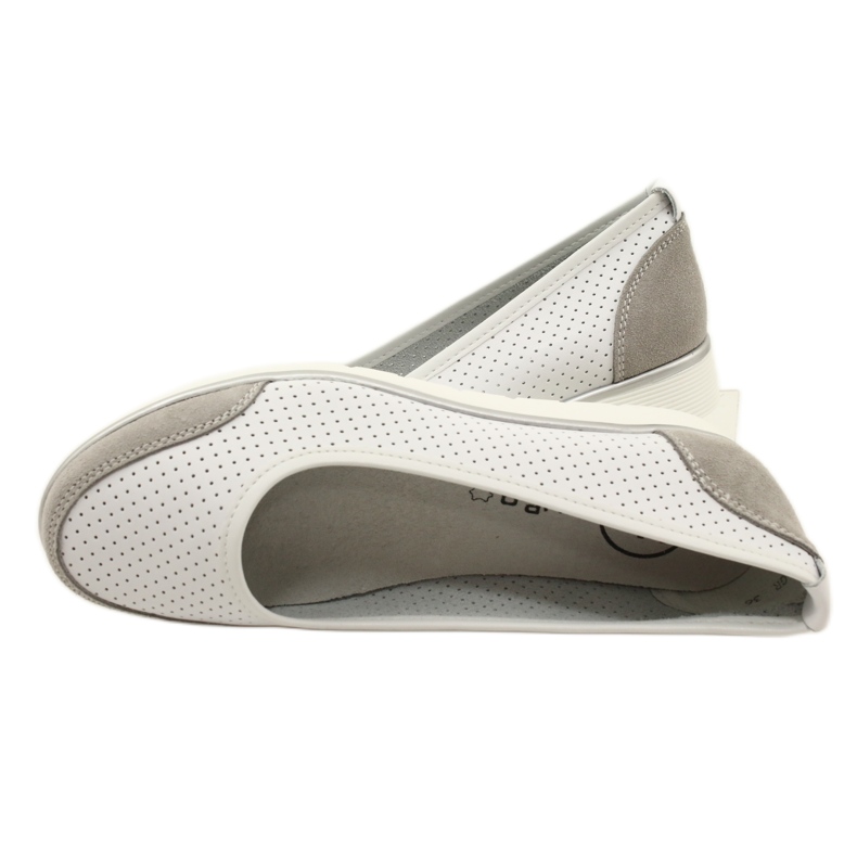 Women's openwork leather ballet flats Filippo Dp4524/23 white 4