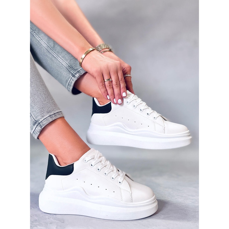 BM Leone Black women's sports shoes white 2