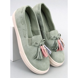 BM Salma Green spring sneakers with tassels 1