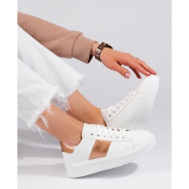 White women's sneakers on the Shelovet platform 2