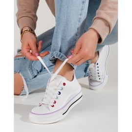 Women's platform sneakers Shelovet white 2