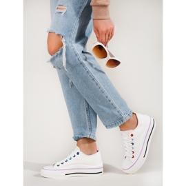 Women's platform sneakers Shelovet white 1