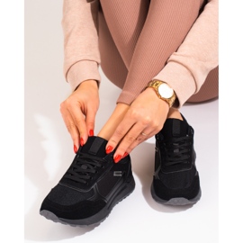 Women's Shelovet black suede sneakers 2