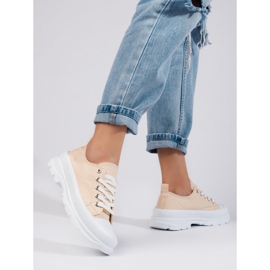 Women's platform sneakers Shelovet beige 1 Women's platform sneakers Shelovet beige 1