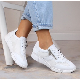 Comfortable women's sports shoes white Rieker M0100-80 1