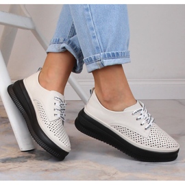 Potocki Leather comfortable women's openwork beige shoes Artiker 52C1990 1