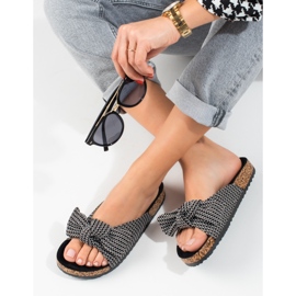 Vinceza bow flip-flops black 1