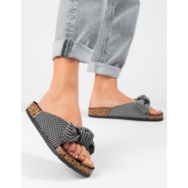 Vinceza bow flip-flops black 2