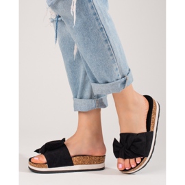 Women's suede platform slippers Vinceza black 1