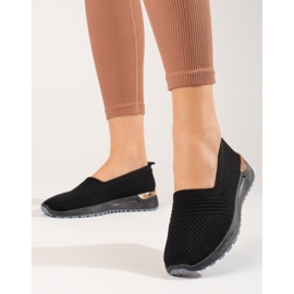 Women's Shelovet black openwork sneakers 1