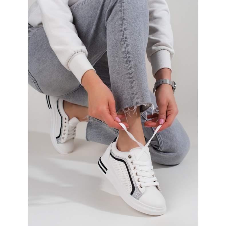 Women's Shelovet sneakers on a high platform white 2