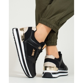 Shelovet high platform sneakers black 2