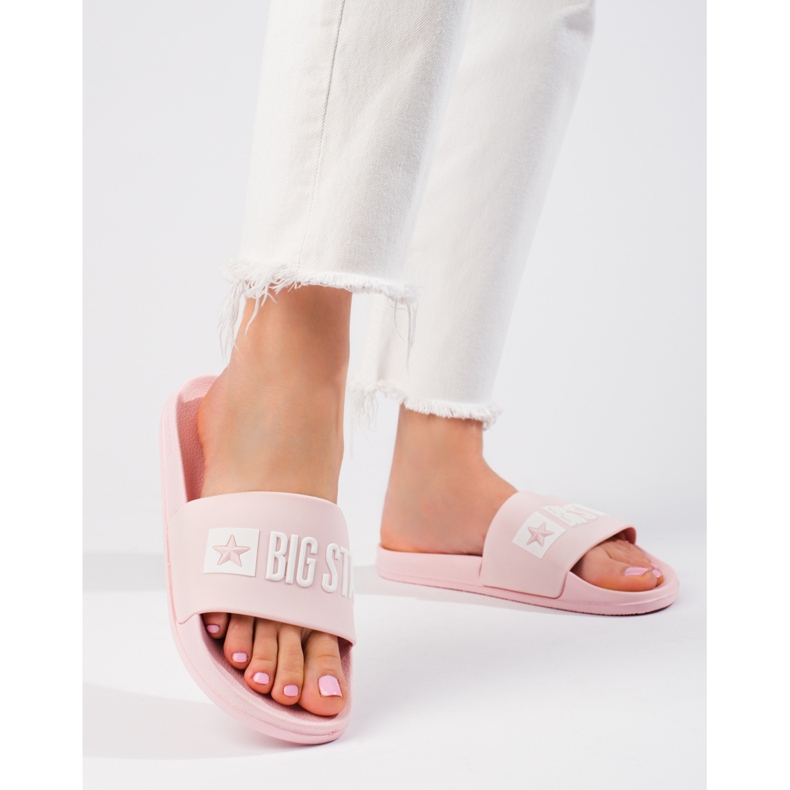 Classic women's pink slippers Big Star FF274A201600 2