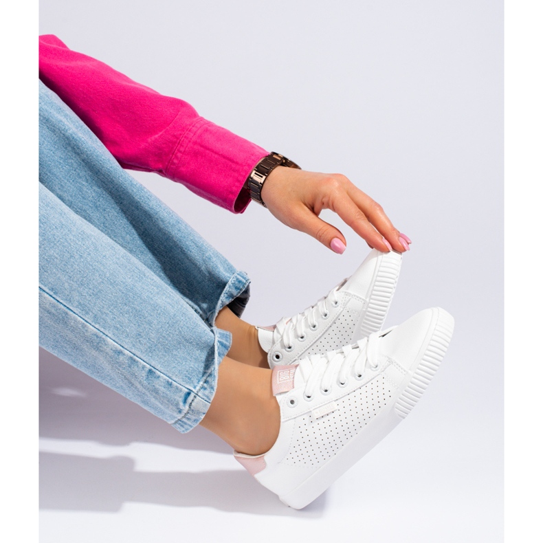 White women's openwork Big Star sneakers HH274073 2