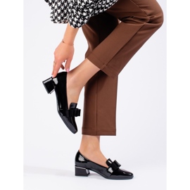 Women's lacquered high-heeled shoes with a black bow Vinceza 2